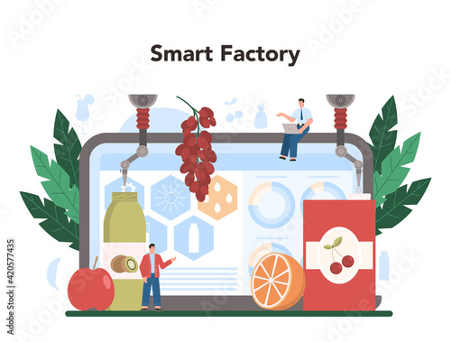 Fruit farming industry online service or platform. Idea of agriculture