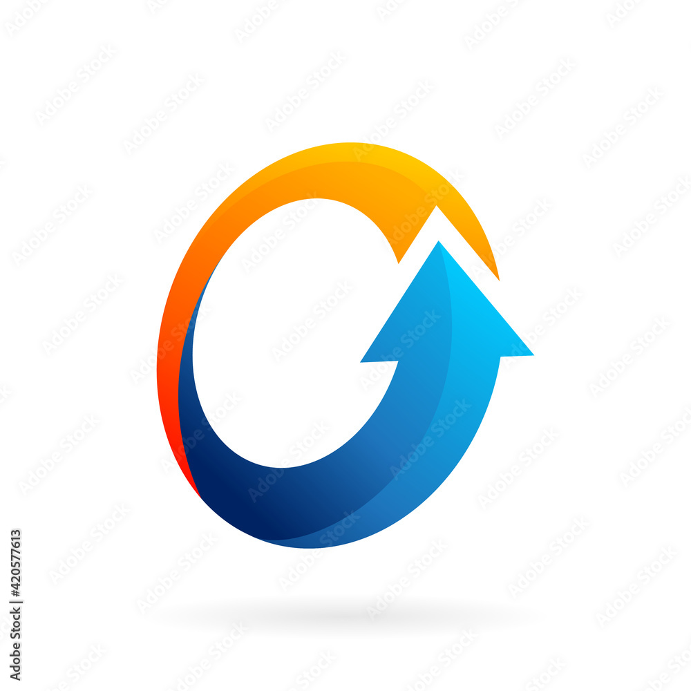 growth arrow circle logo vector icon growth arrow circle logo vector icon