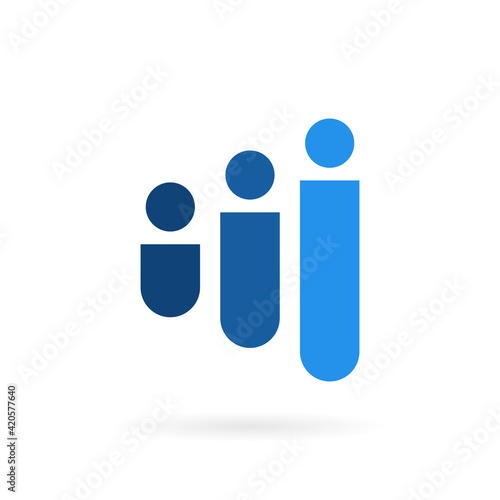 people chart bar logo vector icon