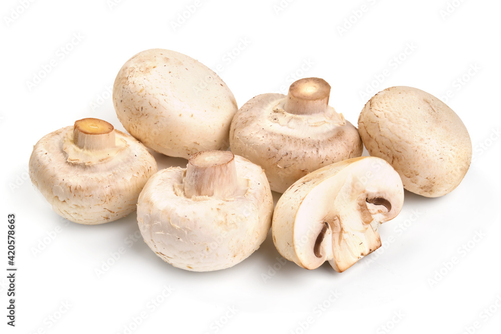 Champignons, close-up, isolated on white background. High resolution image Champignons, close-up, isolated on white background. High resolution image