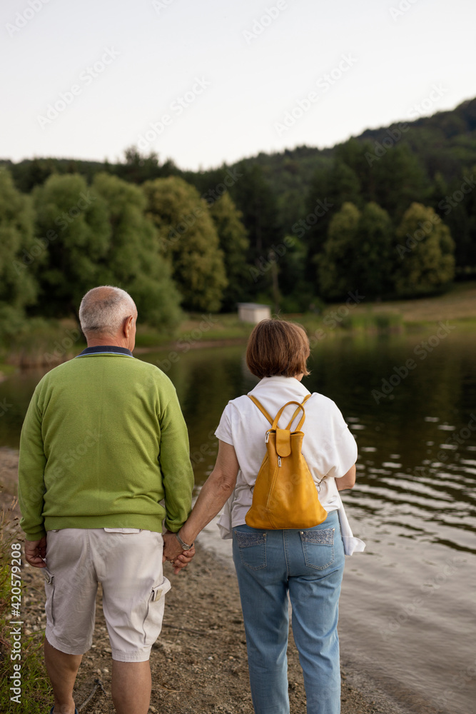 Senior partners enjoying a walk together Senior partners enjoying a walk together