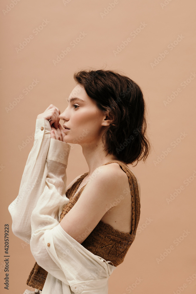 Sensual young woman in stylish outfit Sensual young woman in stylish outfit
