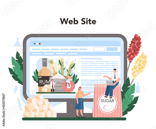 Sugar production industry online service or platform. Saccharose