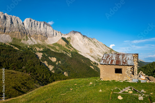 Old shelter not far from Zuriza, along the GR11 on the Pyrenees, Spain photo