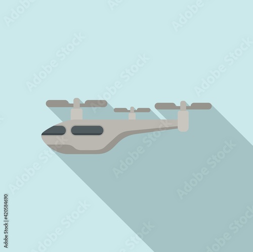 Assistant unmanned taxi icon, flat style