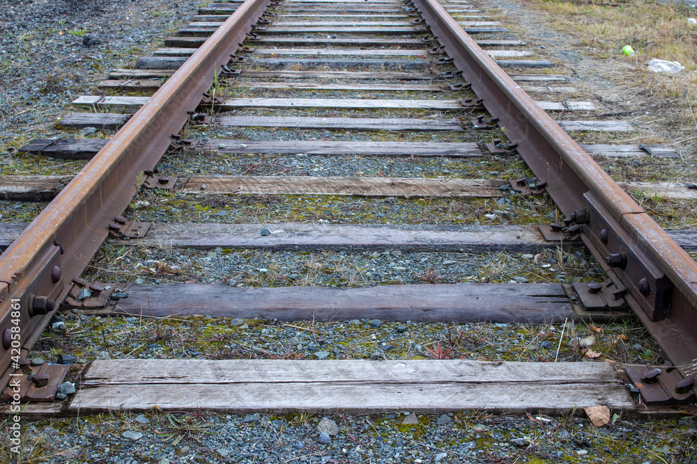 Elements and details of the rail track.