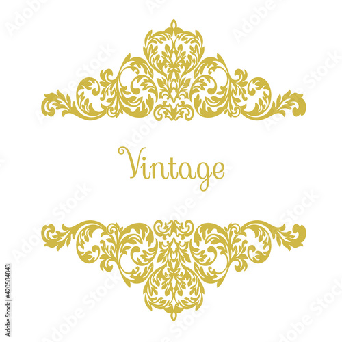 ornamental floral elements for design in vintage stile.