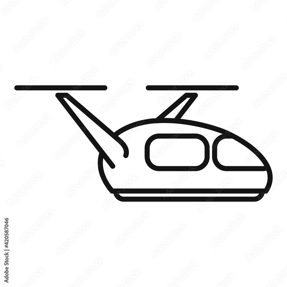 Smart unmanned taxi icon, outline style