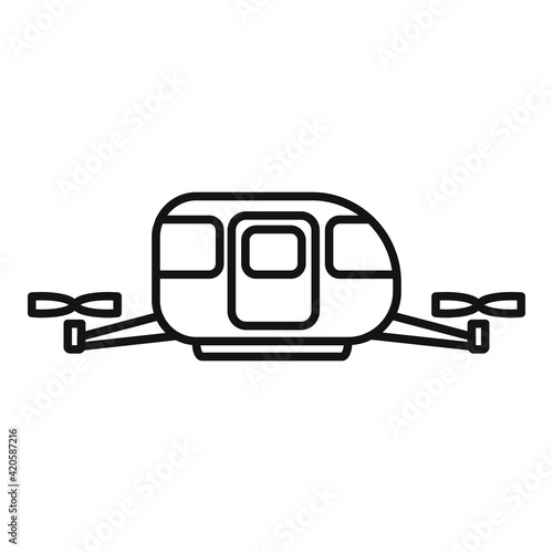 Unmanned taxi cab icon, outline style