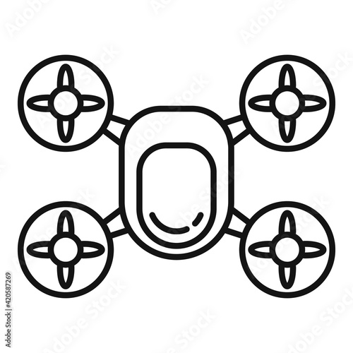 Delivery drone icon, outline style