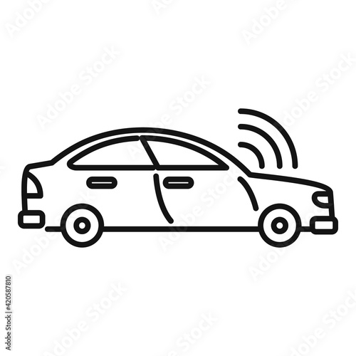 City car unmanned taxi icon  outline style