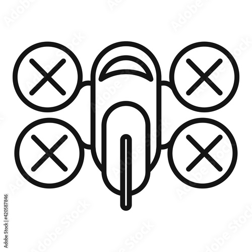 Drone air vehicle icon, outline style