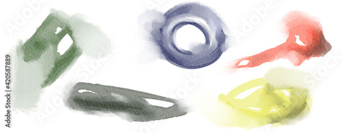 abstract colored watercolor paint strokes