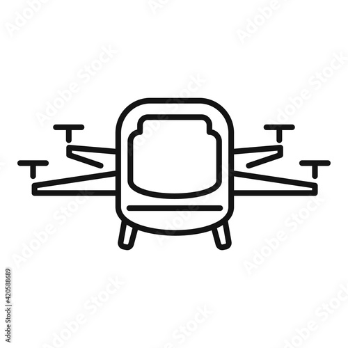 Driverless taxi drone icon, outline style