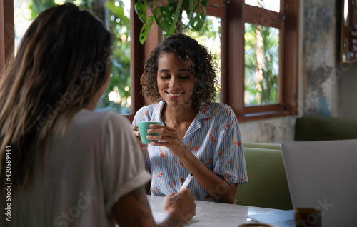 Two female entrepreneurs on a meeting