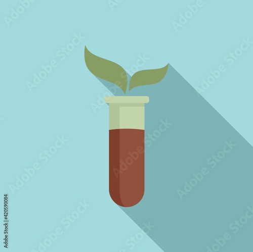 Agronomist test tube icon, flat style