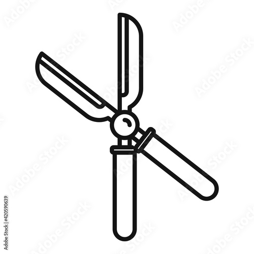 Garden scissors icon, outline style