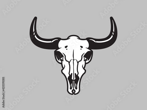 Bison ( buffalo ) skull vector illustration