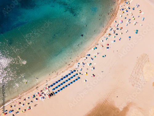 Areal view of Bosa beach, Sardinia