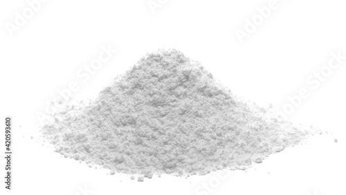 Talc powder pile isolated on white background  photo