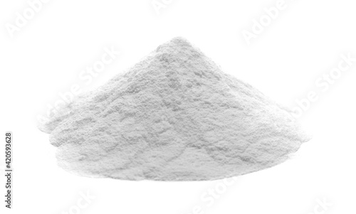 Sugar powder, ground isolated on white background 