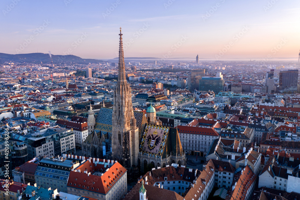 St. Stephen's Cathedral and central Vienna. St. Stephen's Cathedral and central Vienna.