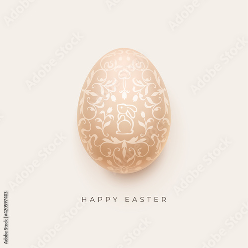 Happy Easter greeting card with decorative egg