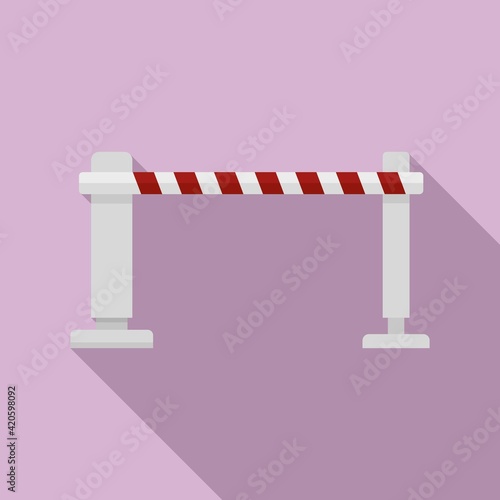 Railroad barrier icon, flat style