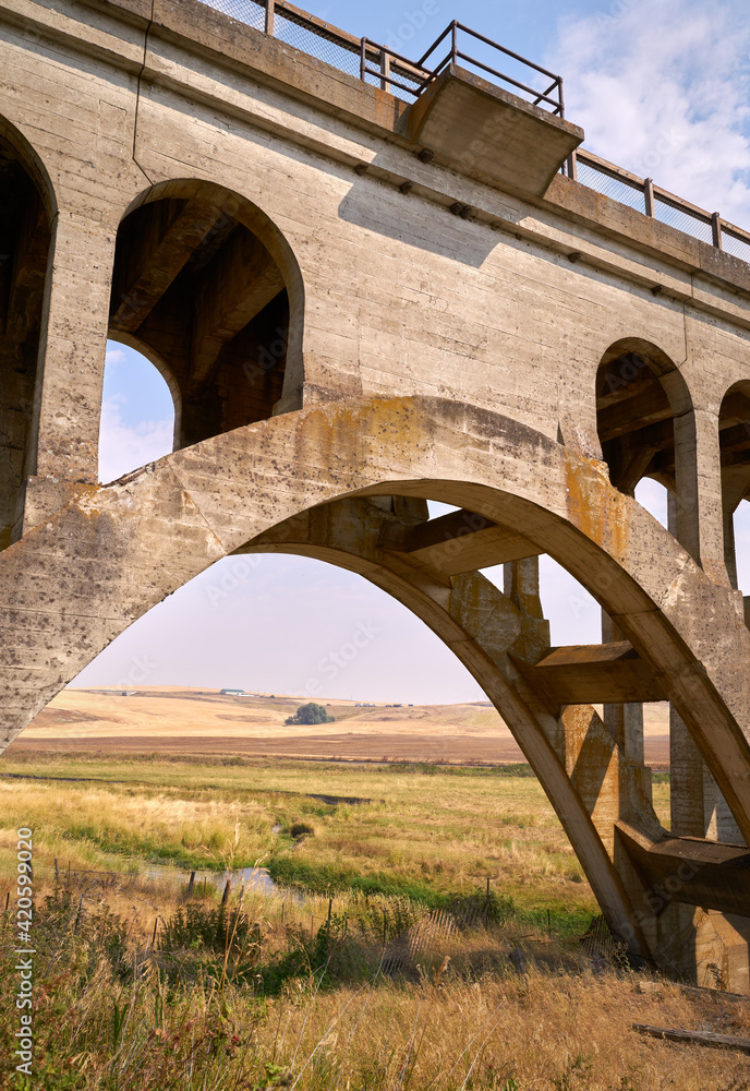 Historic Rosalia Railroad Bridge Arch vertical. The Palouse Valley through an arch in the Rosalia railroad bridge. Washington State, USA.
Historic Rosalia Railroad Bridge Arch vertical. The Palouse Valley through an arch in the Rosalia railroad bridge. Washington State, USA.