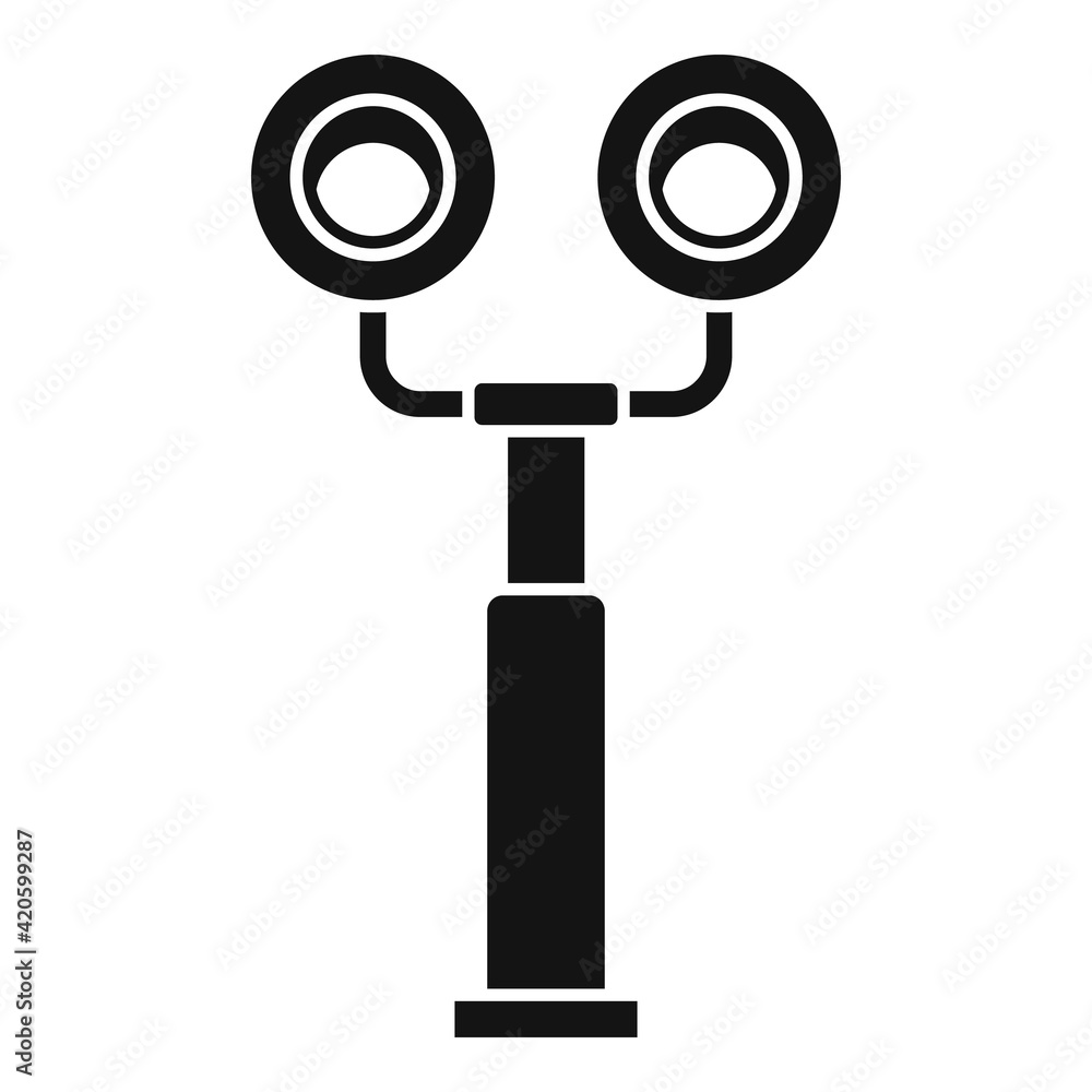 Railroad traffic lights icon, simple style Railroad traffic lights icon, simple style