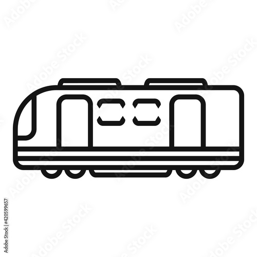 Electric train transport icon, outline style