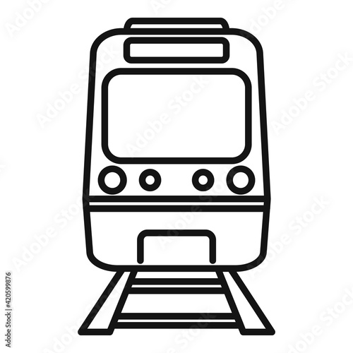 Subway train icon, outline style