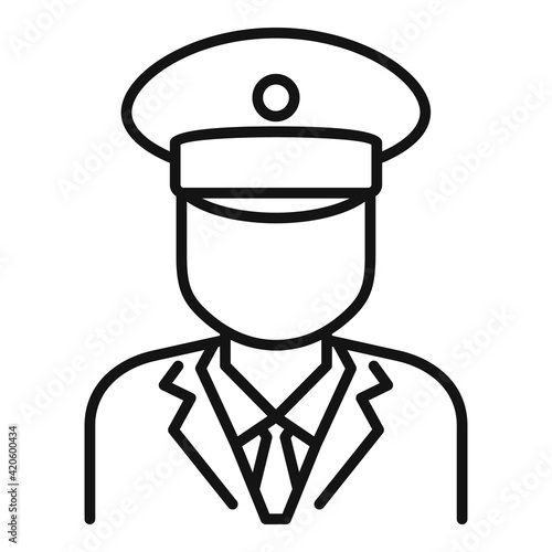 Electric train driver icon, outline style