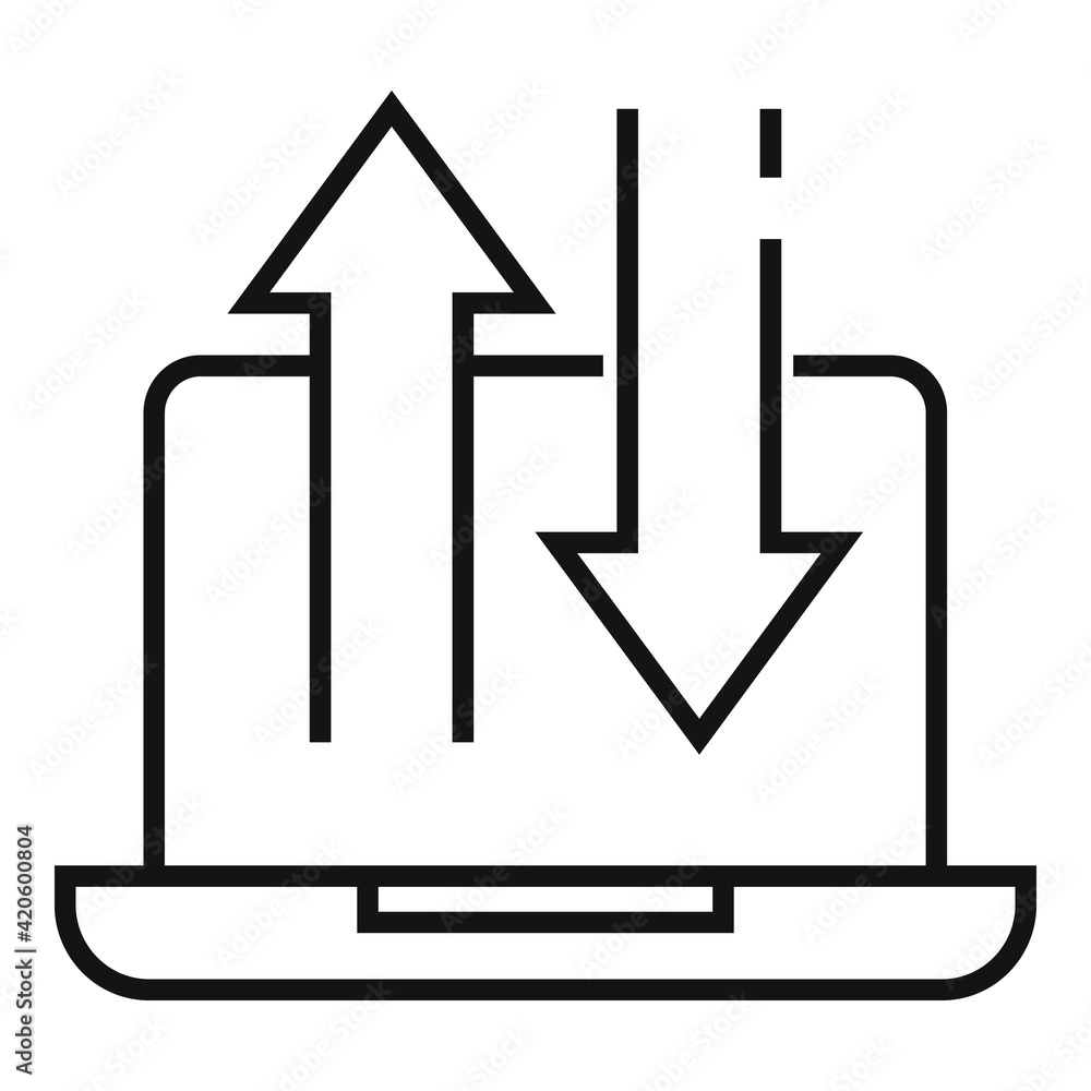 Engineer data laptop icon, outline style Engineer data laptop icon, outline style