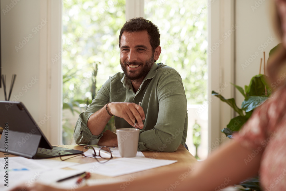 Smiling businessman in office Smiling businessman in office