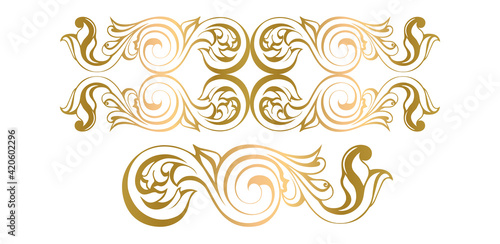 damask vintage baroque scroll ornament swirl. Victorian monogram heraldic shield swirl.Retro floral leaf pattern border foliage antique acanthus calligraphy engraved tattoo. Tile decor element