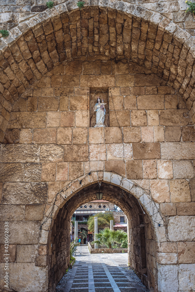 Historic walls in Byblos, one of the oldest cities in the world, Lebanon