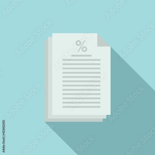 Tax papers icon, flat style