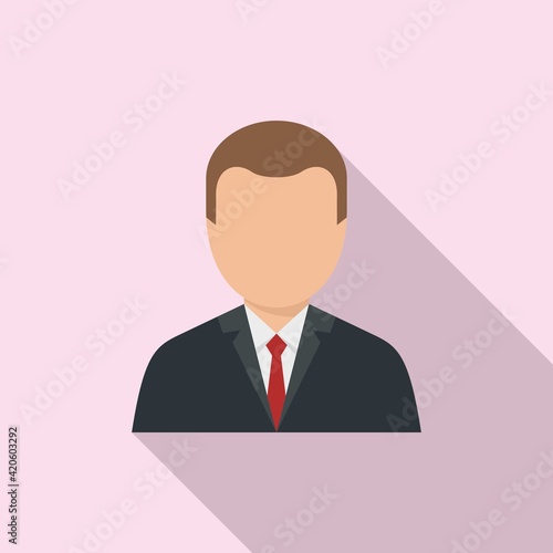 Tax inspector icon, flat style