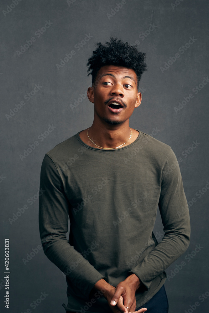 A Handsome Kenyan-Filipino Man Laughing In Studio A Handsome Kenyan-Filipino Man Laughing In Studio