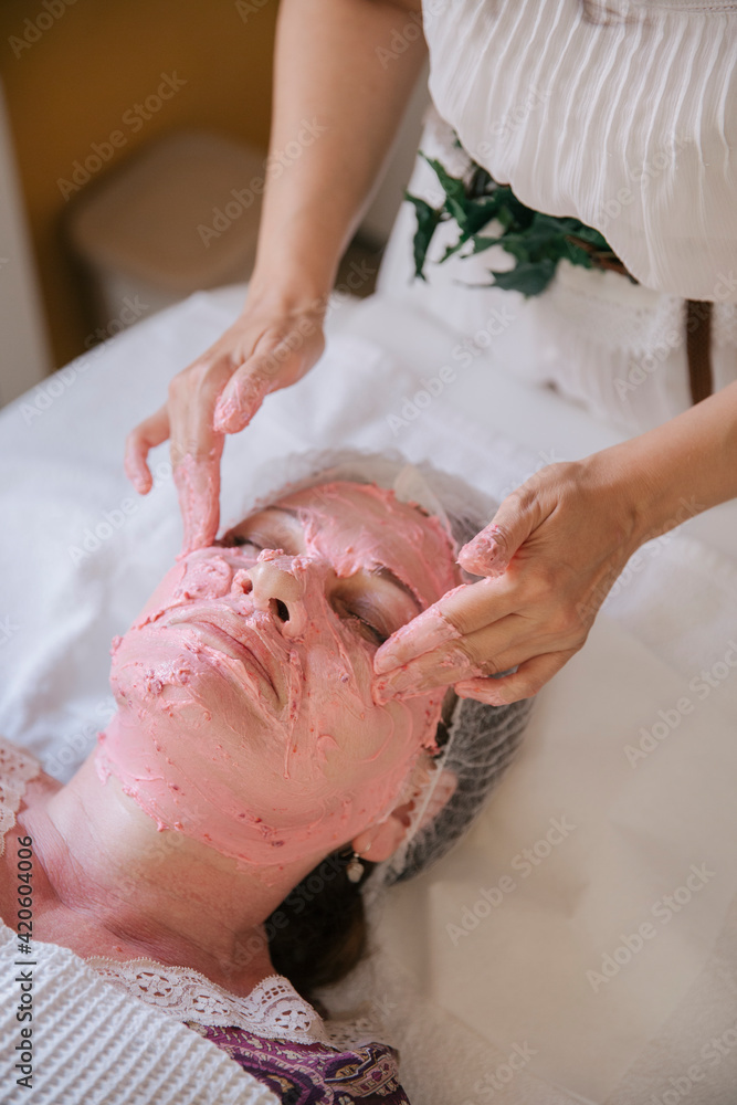 Beautician Massaging Facial Skin Beautician Massaging Facial Skin
