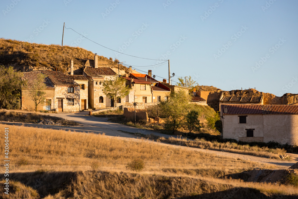the neighborhood next to the castle in San Esteban de Gormaz, province of Soria, Castile and Leon, Spain