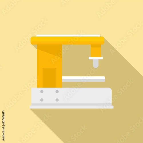 Cnc milling machine icon, flat style
