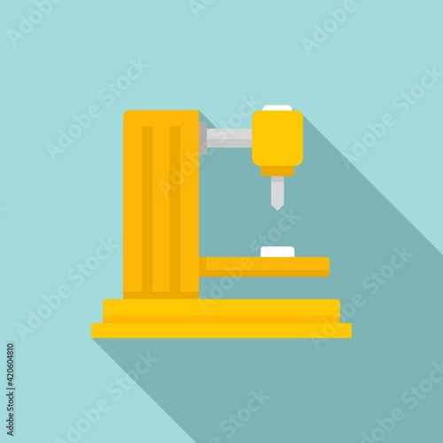 Industrial milling machine icon, flat style