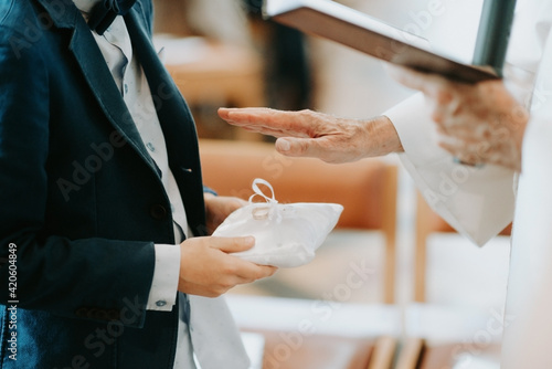 blessing of the wedding rings in church