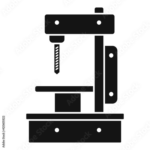 Metal milling machine icon, simple style