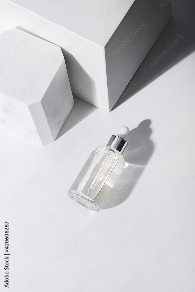 White composition with serum bottle White composition with serum bottle