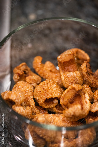 fried pork skin chicarron
