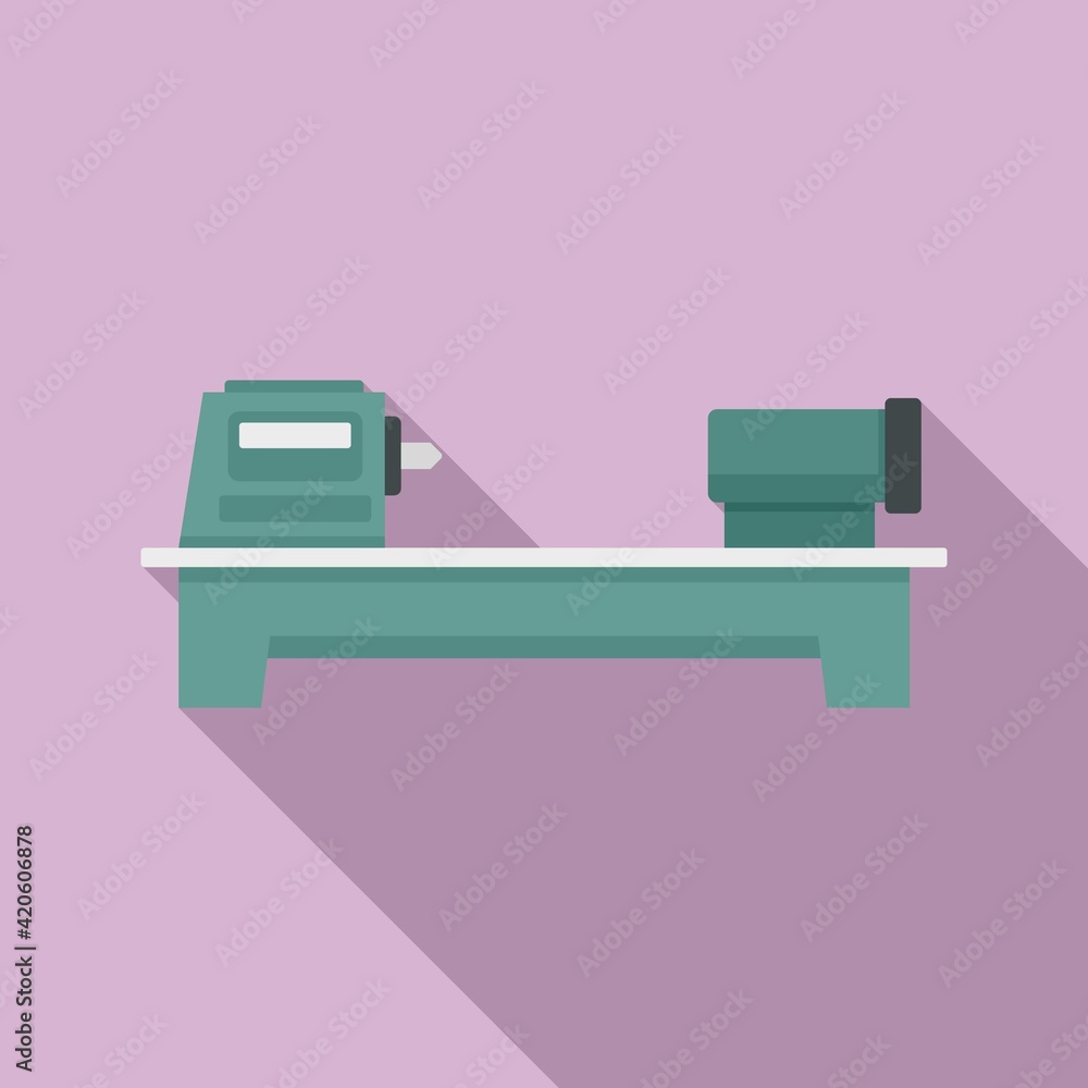Press lathe icon, flat style Press lathe icon, flat style