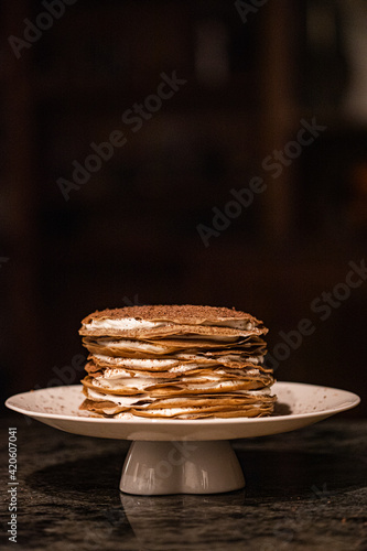 coffee chocolate crepe cake